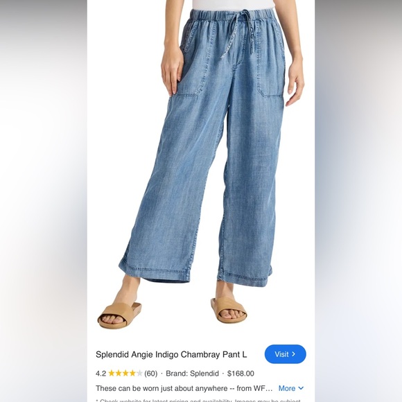 Splendid Denim - Splendid Indigo Chambray Wide-Leg Pants